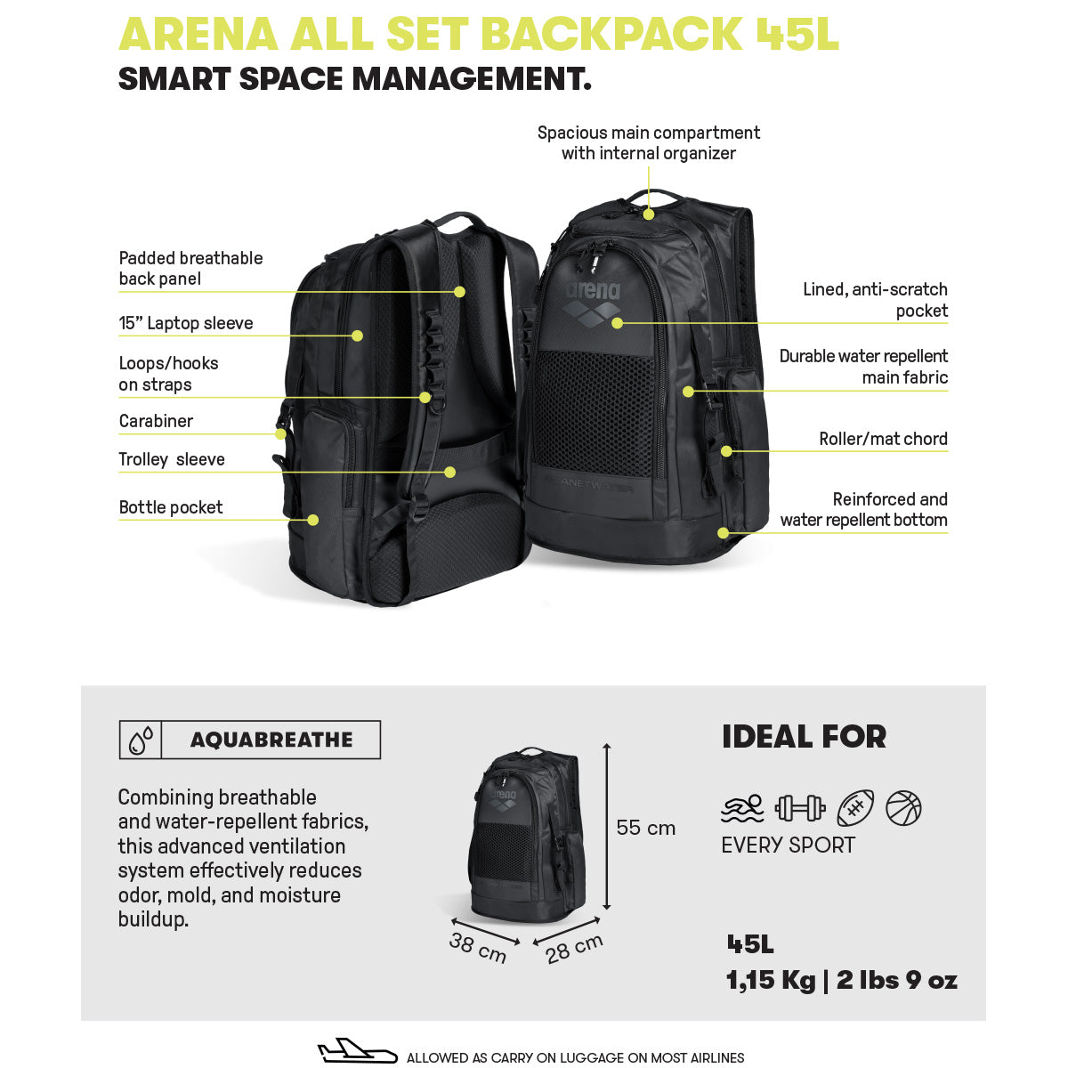 SWIMMING BACKPACKS ALL SET BACKPACK 45L AO